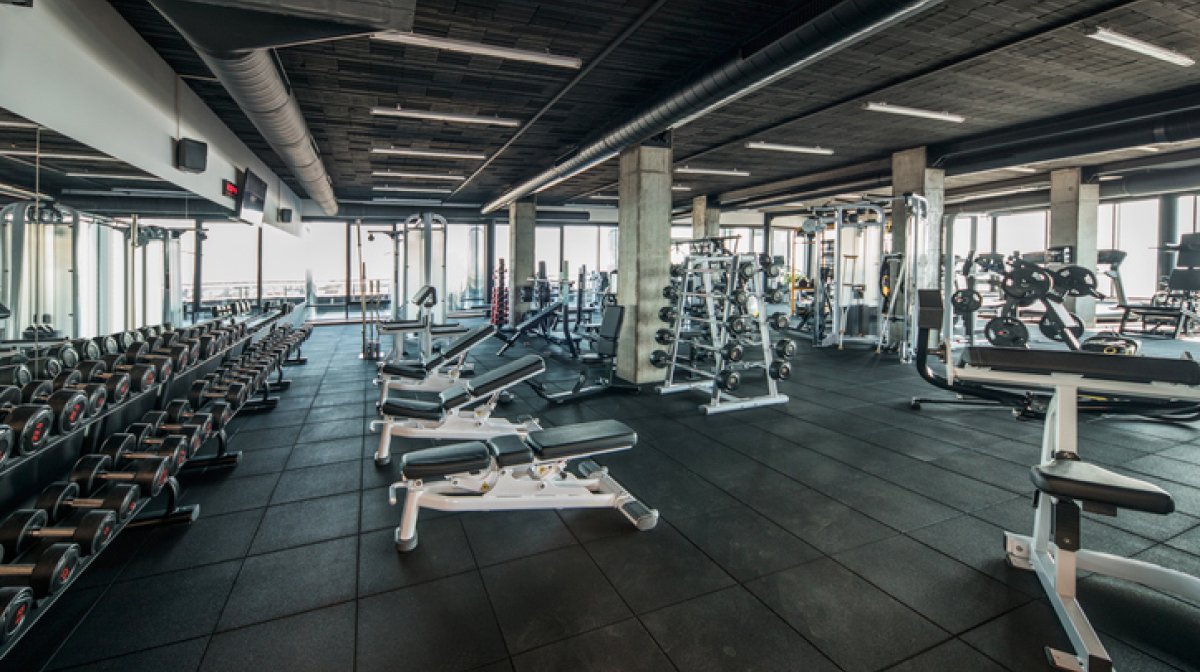 Empty gym weights