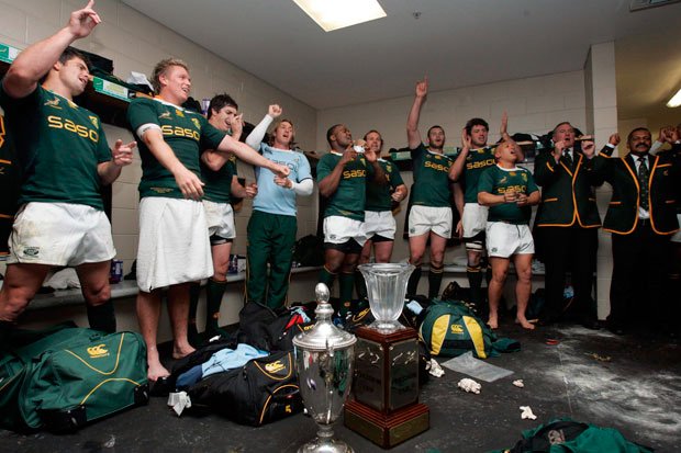 South African changing room after beating All Blacks