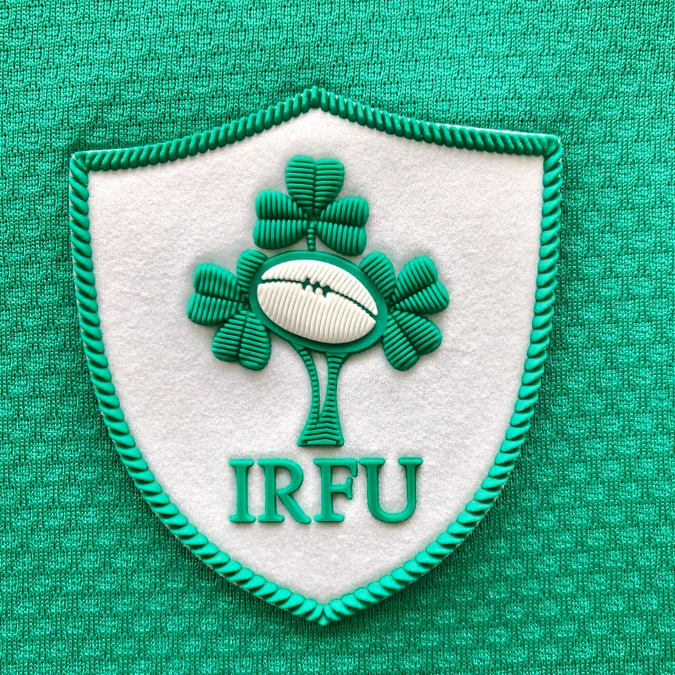 Close-up of Ireland badge