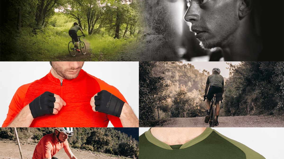 Collage of cycling gear