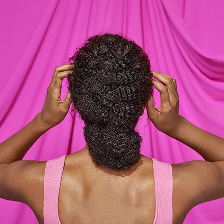 woman with type 4 coily hair