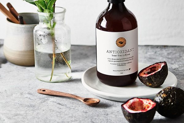 Inner beauty boost bottle on counter top