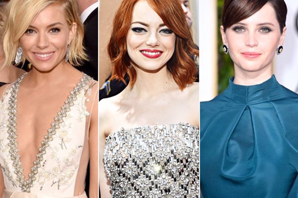 Golden Globes 2015 - Sienna Miller, Emma Stone, Felicity Jones