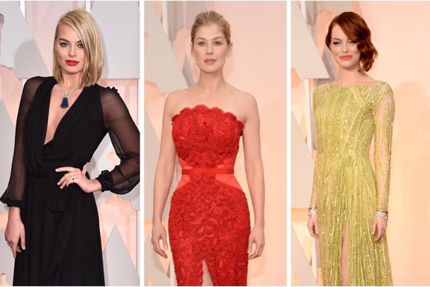 Margot Robbie, Rosamund PIke & Emma Stone Oscars 2015