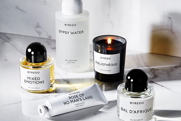 a collection on byredo perfume candles and body care