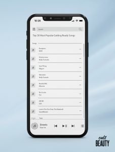an iphone showing a list of the top 10 best getting ready songs playlist
