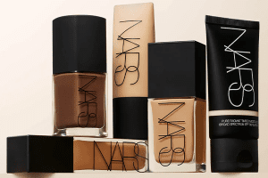 a collection of 5 different nars foundations places around eachother