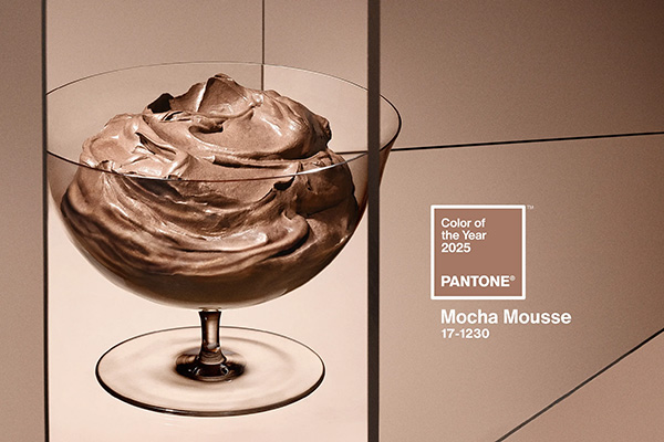 A image of Pantone’s colour of the year swatch – mocha mousse 