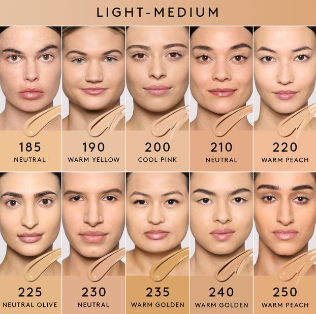  A Fenty Beauty foundation shader finder for Pro Filt'r Soft Matte Longwear Foundation for light to medium tones.