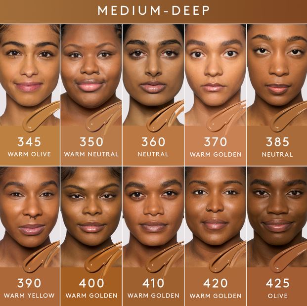  A Fenty Beauty foundation shader finder for Pro Filt'r Soft Matte Longwear Foundation for medium to deep tones.