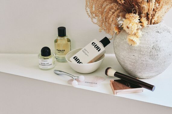 A selection of Cult Beauty's skincare and beauty products for using at home 