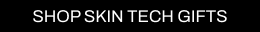 A CTA with a black background and white writing pointing you to Cult Beauty’s SKIN TECH products