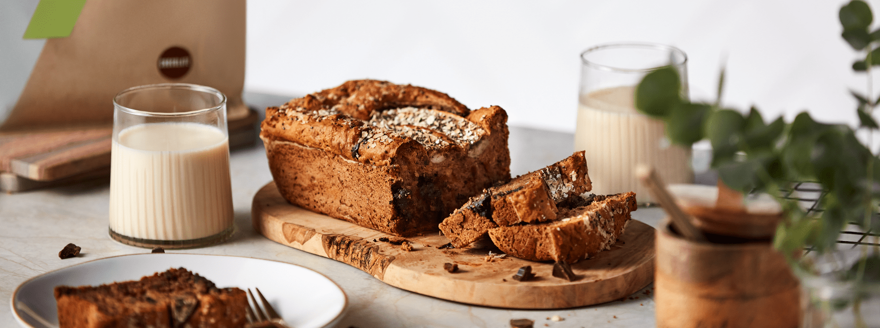 Banana Bread de Chocolate Alto en Proteína