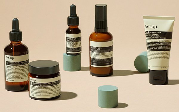 collection of Aesop products