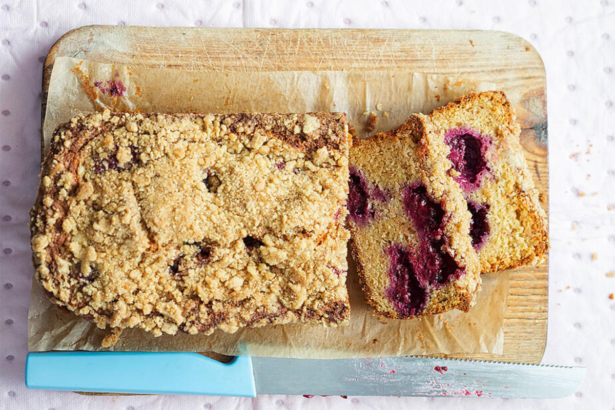 Blackberry and apple loaf