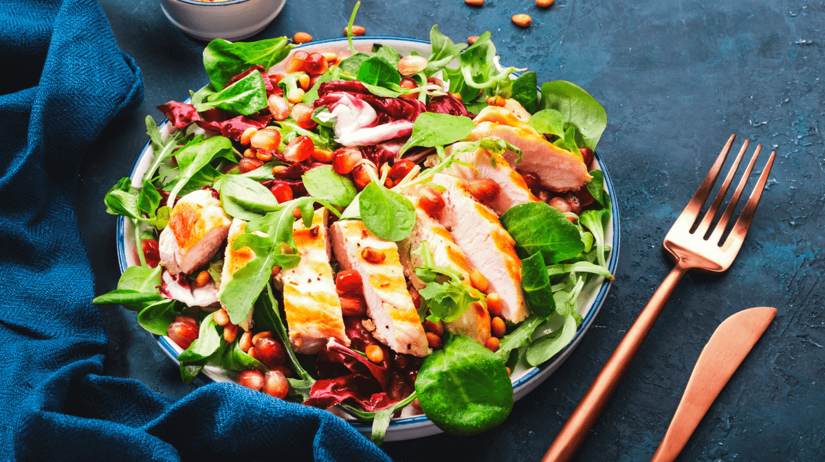 Left over bejewelled chicken salad