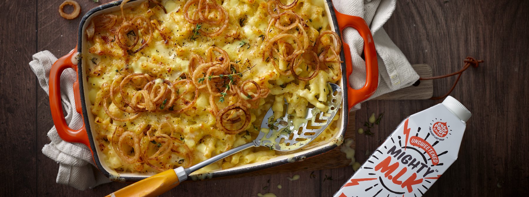 Mac and Cheese with Thin and Crispy Onions