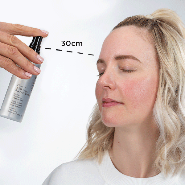 Hold 3-in-1 Makeup Fixing Spray 30cm from your face