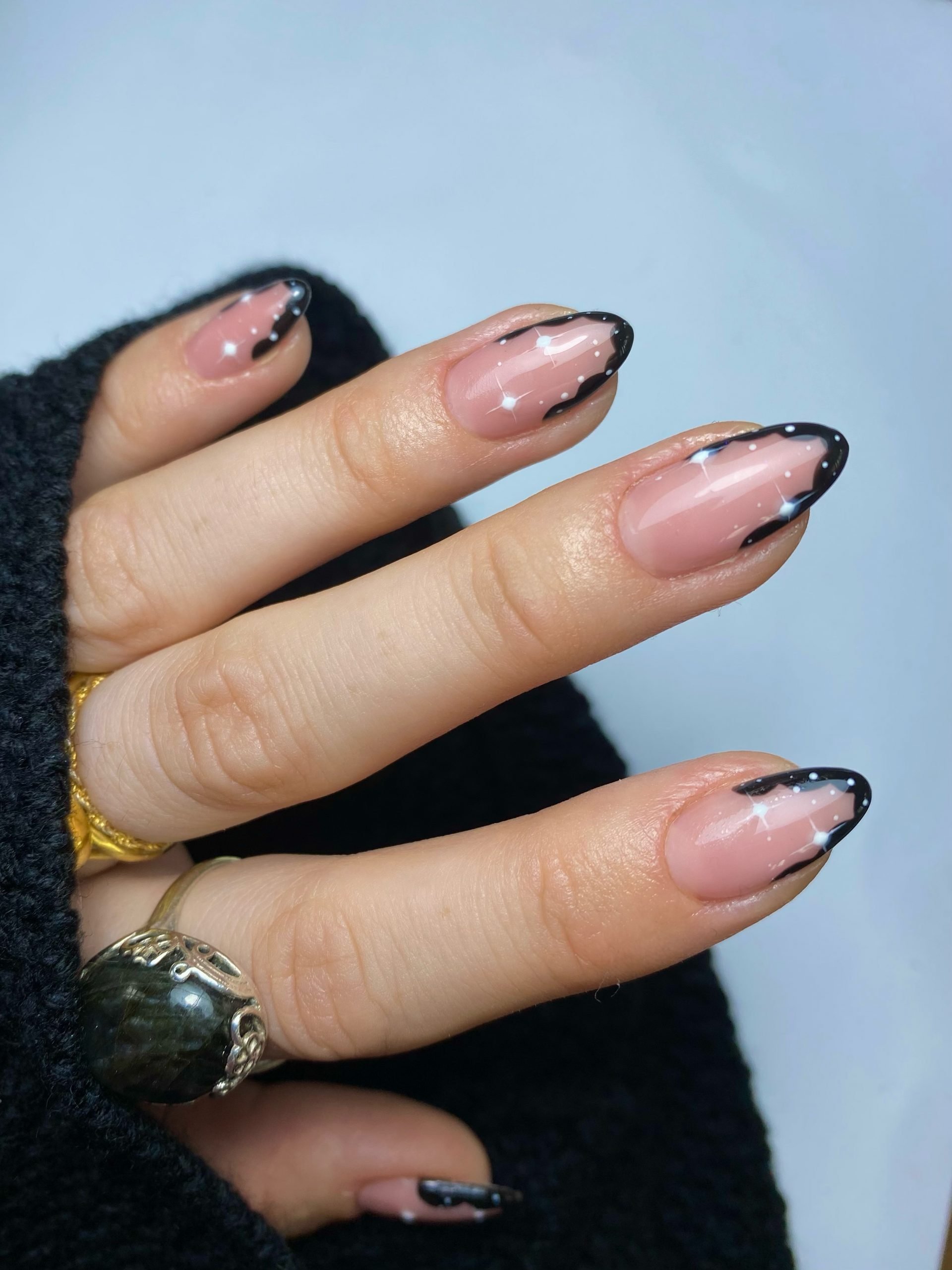 Halloween nails. Starry night sky design