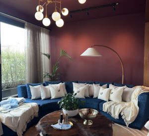 A lounge area set up for the LOOKFANTASTIC Cowboy Carter event.