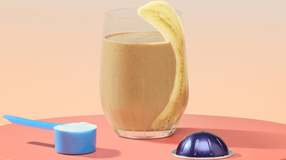 vital proteins collagen coffee smoothie in a glass
