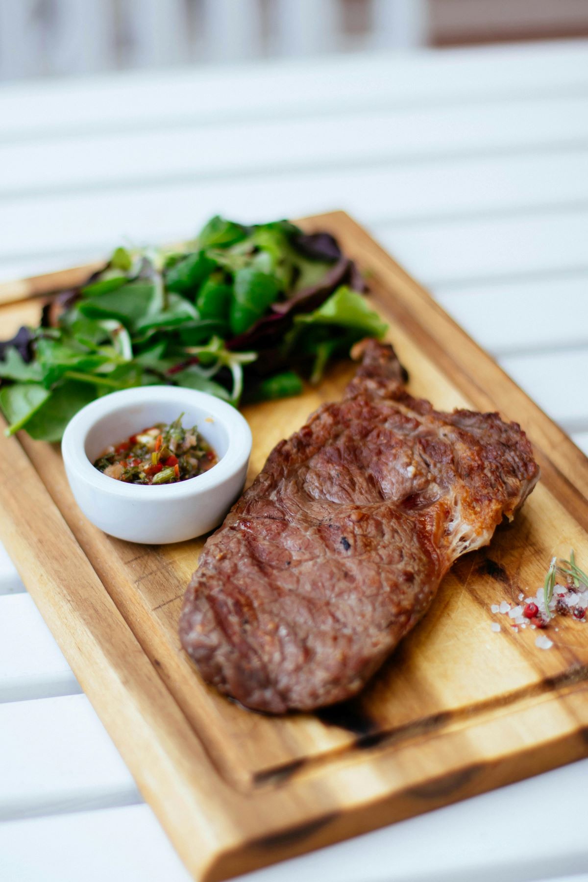 Steak with Cherry Tomatoes and Wilted Baby Spinach