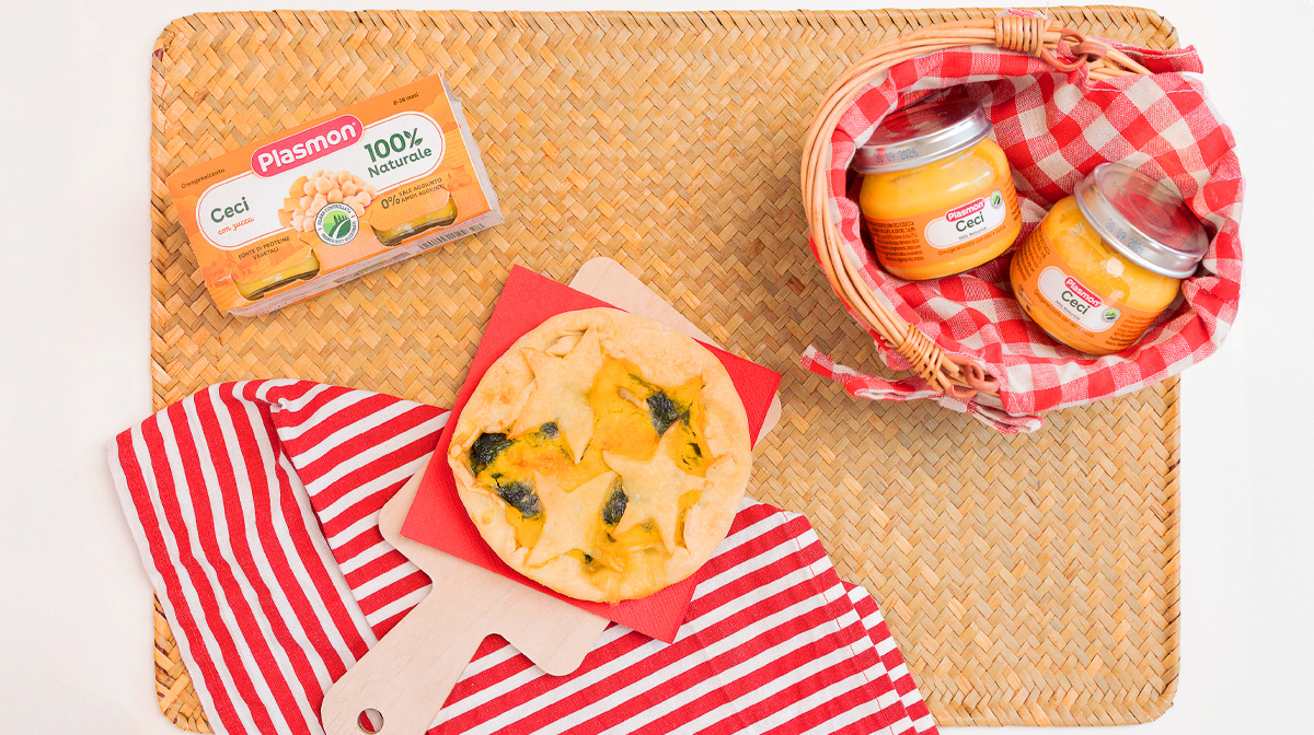 Torta rustica di spinaci, ceci e zucca