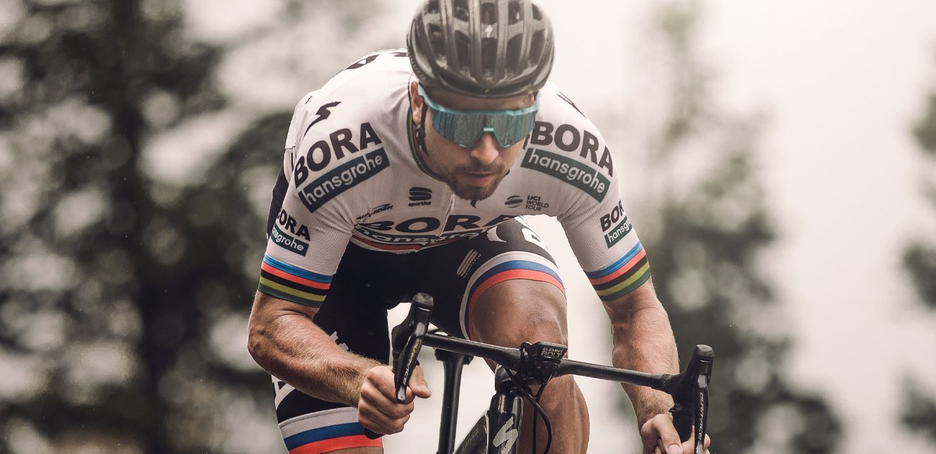 Peter Sagan wearing 100% cycling sunglasses