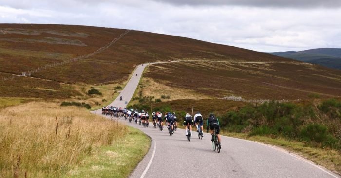 Tour of Britain peloton ride across Scotland