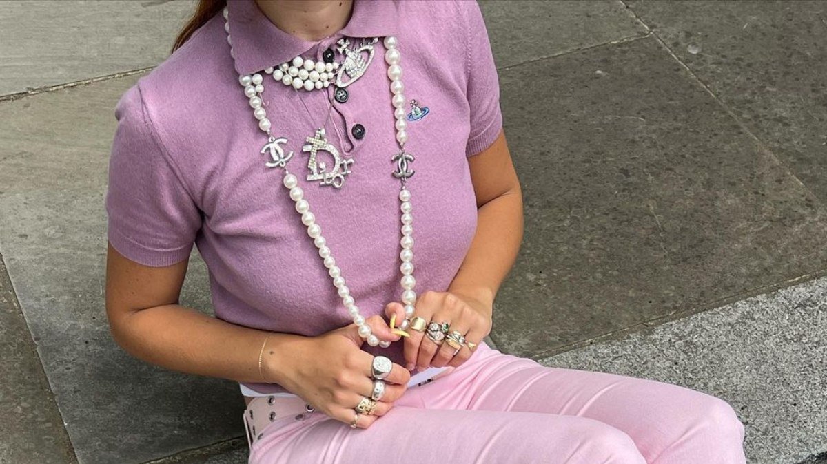 topfive Women's Pearls Beaded Clutch