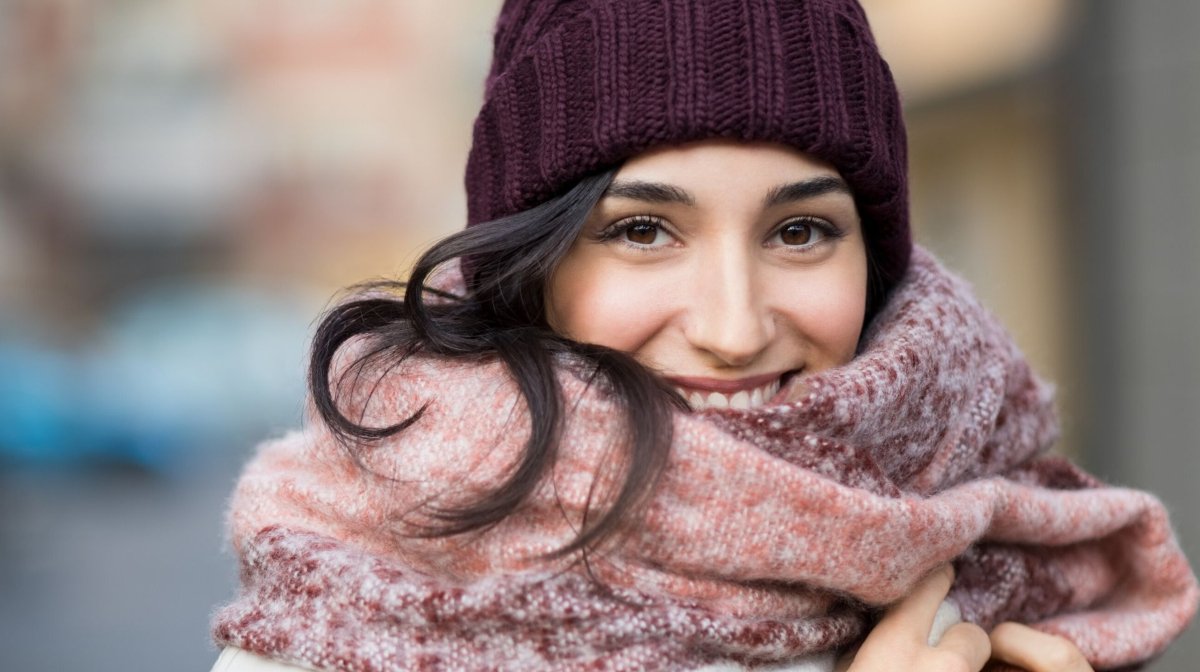 woman bundled up in winter clothes