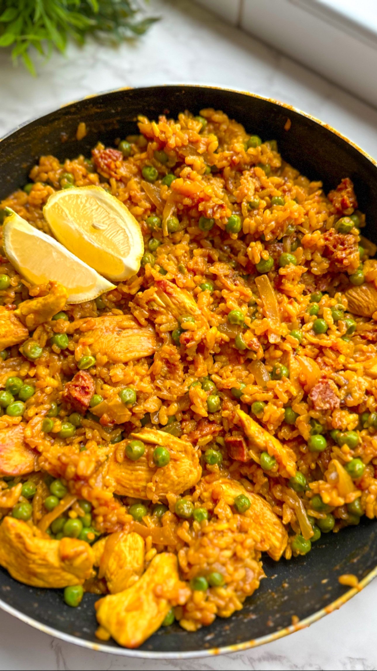 vibrant Spanish Paella in a pan