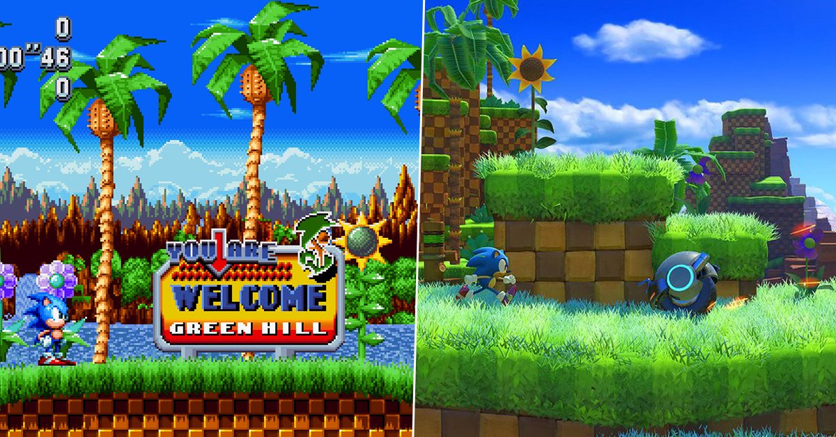Green Hill Zone from different sonic games : r/SonicTheHedgehog
