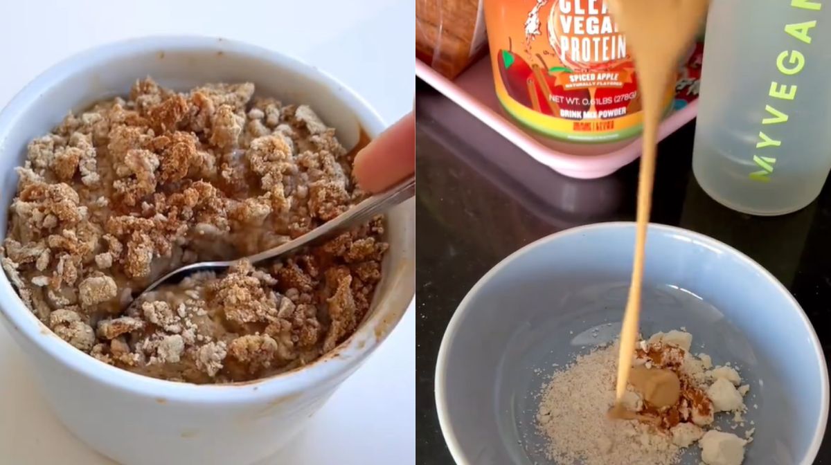 High Protein Apple Streusel Baked Oats