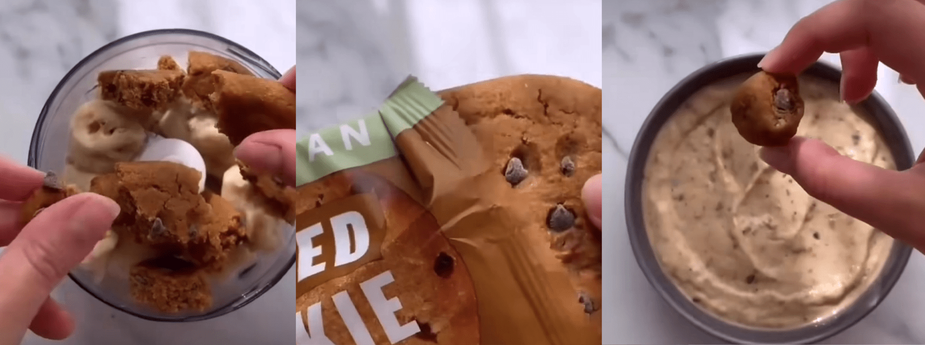 Chocolate Chip Cookie Smoothie Bowl | Proteiinipitoinen aamiainen