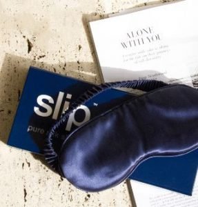 Navy silk sleep mask