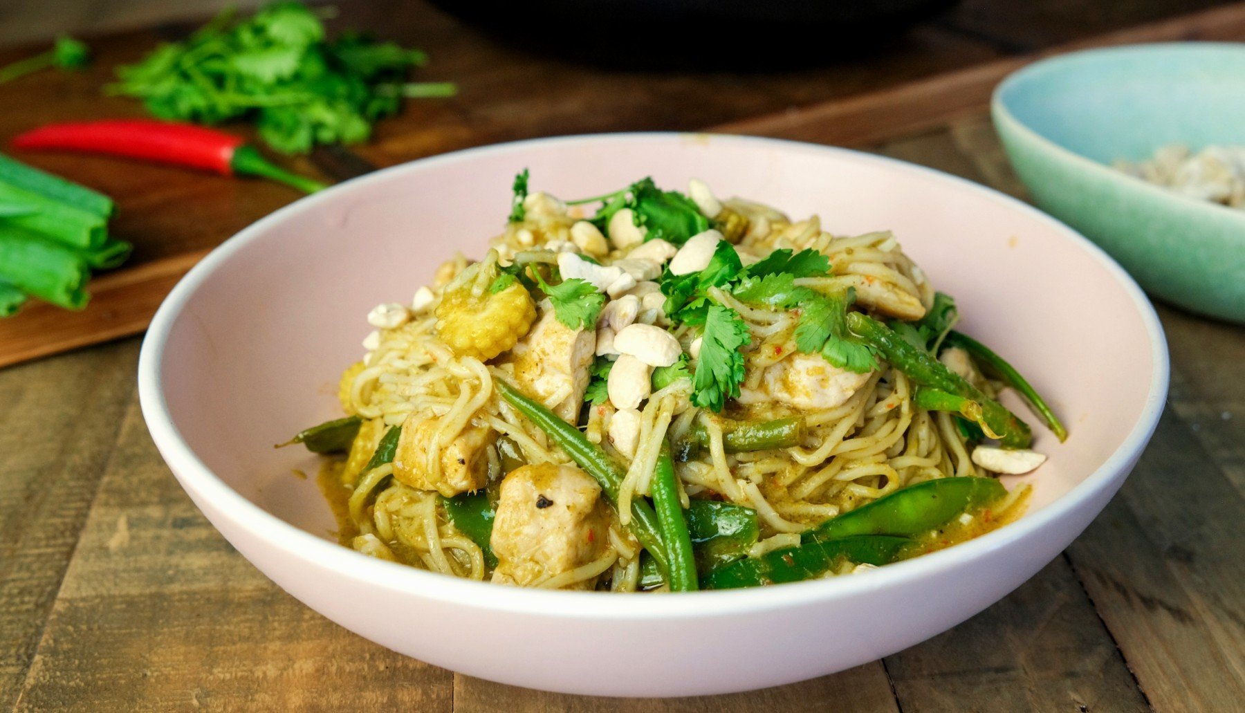 Curry vert thaï aux nouilles, Recette facile