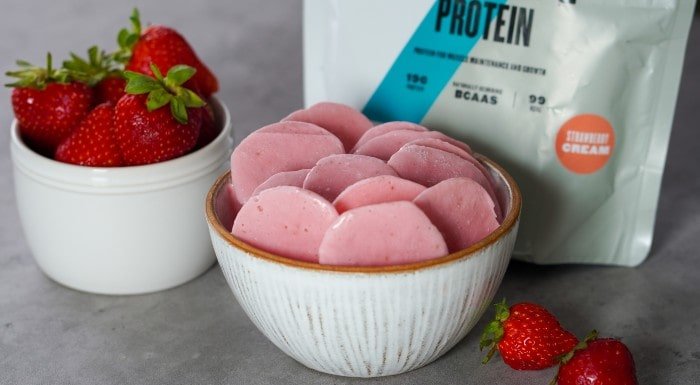 Kalorienarme Erdbeer-Joghurt-Bites