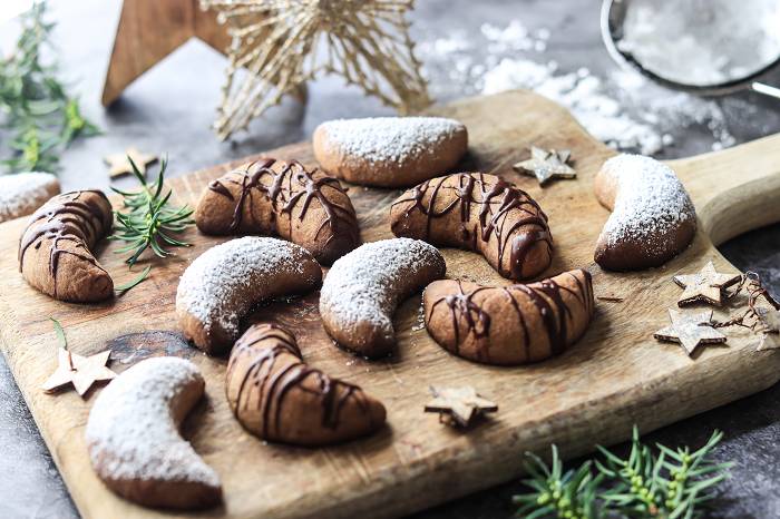 Vegane Schokoladen Protein Kipferl | Weihnachtsrezept