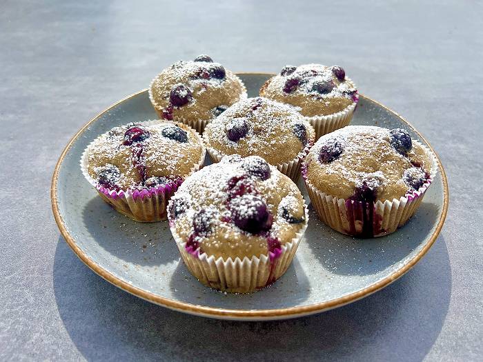 Leckere Hafer Muffins mit Blaubeeren