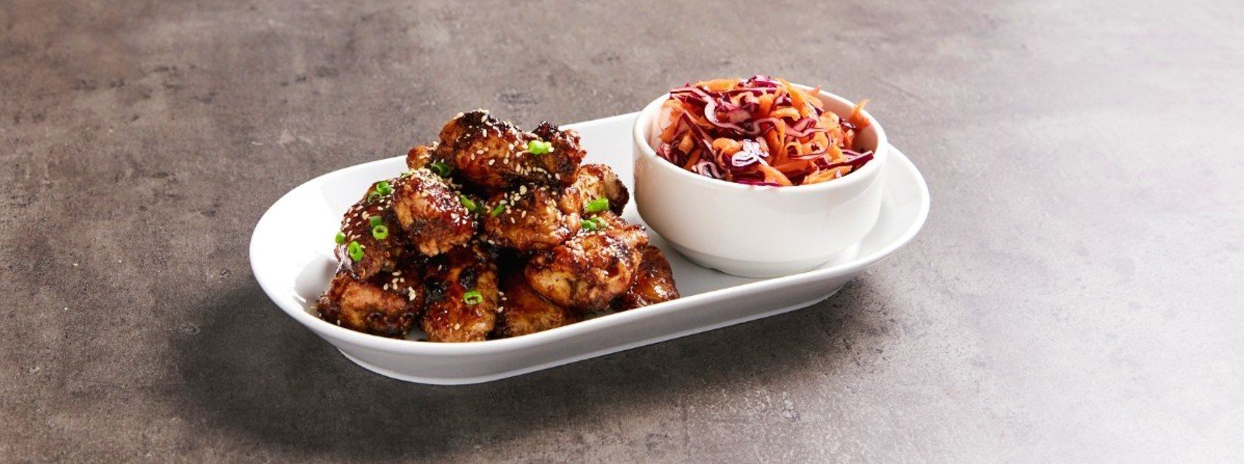 Sticky Asian Wings & Healthy Slaw