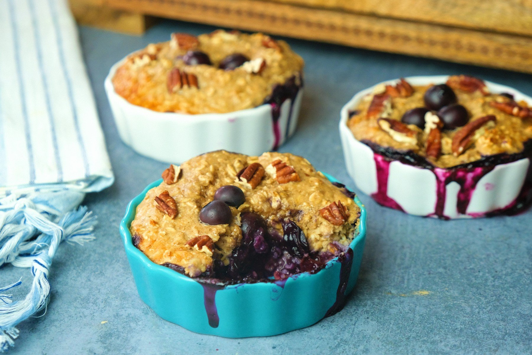 High-Protein Blueberry Pie Baked Oats
