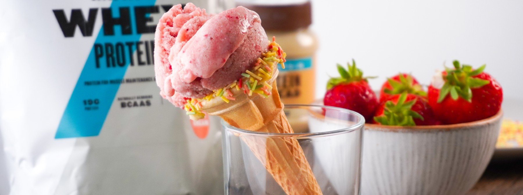 4-Ingredient Banana & Strawberry High-Protein Gelato