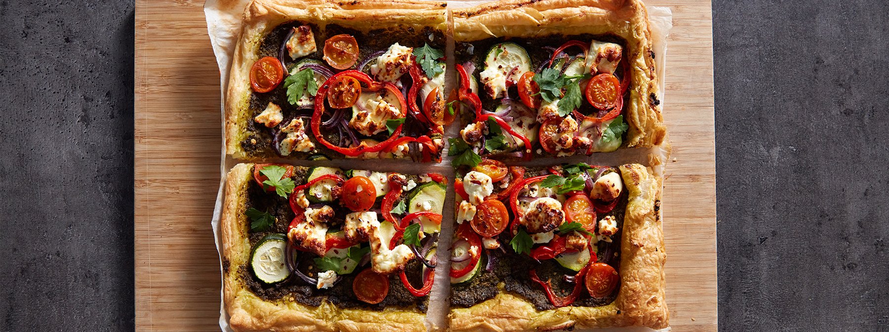 Roast Veg & Feta Puff Pastry Tart | 20-Minute Meal