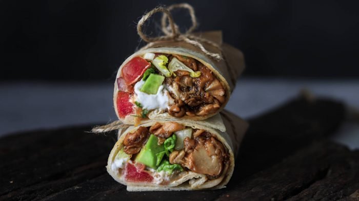 Vegane No-Chicken Wraps aus Seitlingen