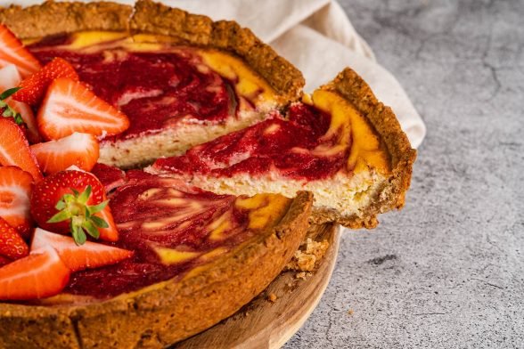 Low Carb Erdbeer Käsekuchen | Dessert Rezept