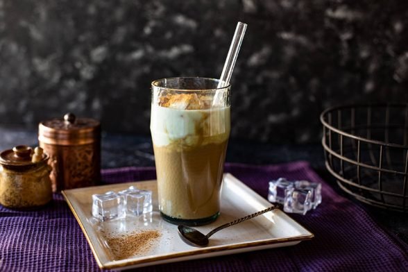 Kaffee Schoko Protein Drink mit Kefir