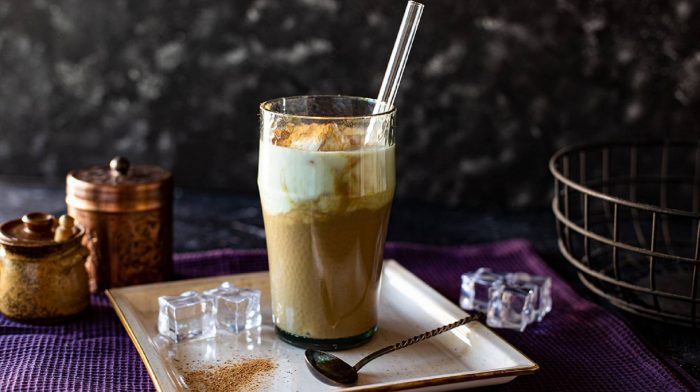 Kaffee Schoko Protein Drink mit Kefir