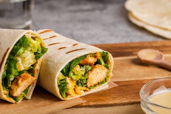 Wraps mit Caesar Salat | Meal Prep Rezept