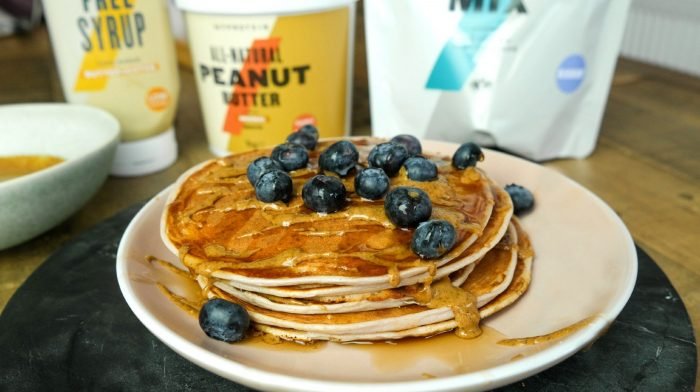 Blueberry & Butterscotch Protein Pancakes